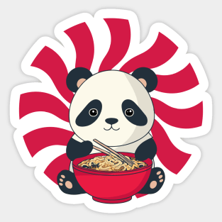 cute japanese panda eating ramen cuteness enthusiasts Sticker